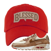 Pale Ivory Picante Red 90s Dad Hat | Blessed Arch, Red