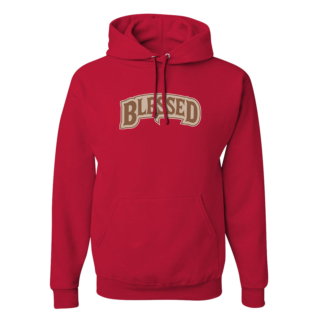 Pale Ivory Picante Red 90s Hoodie | Blessed Arch, Red