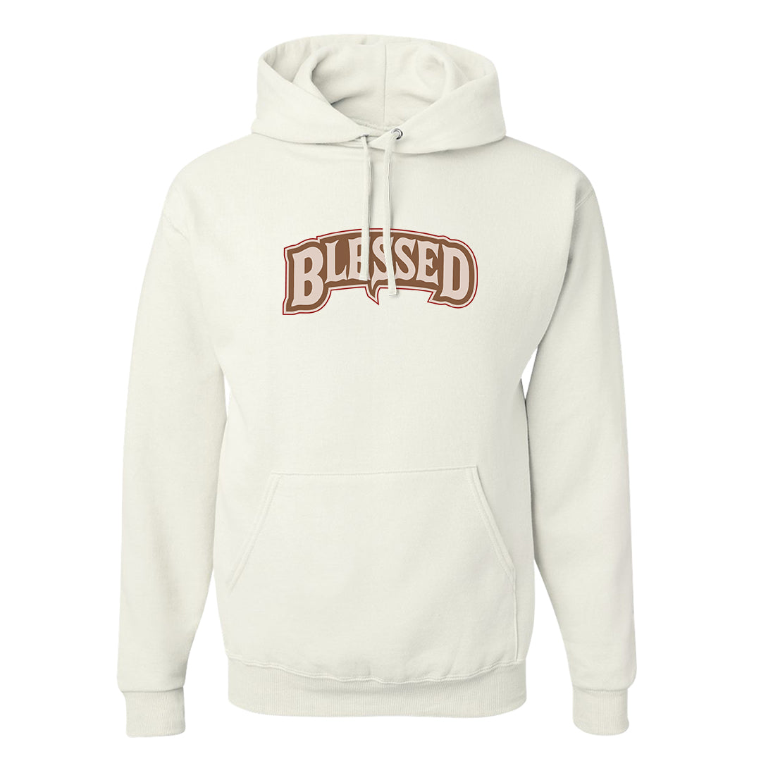 Pale Ivory Picante Red 90s Hoodie | Blessed Arch, White