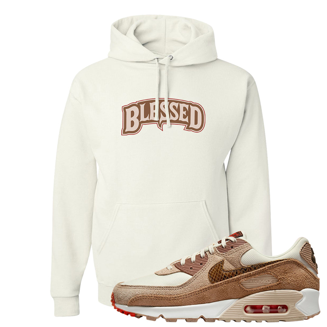 Pale Ivory Picante Red 90s Hoodie | Blessed Arch, White