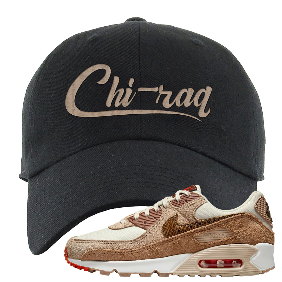 Pale Ivory Picante Red 90s Dad Hat | Chiraq, Black