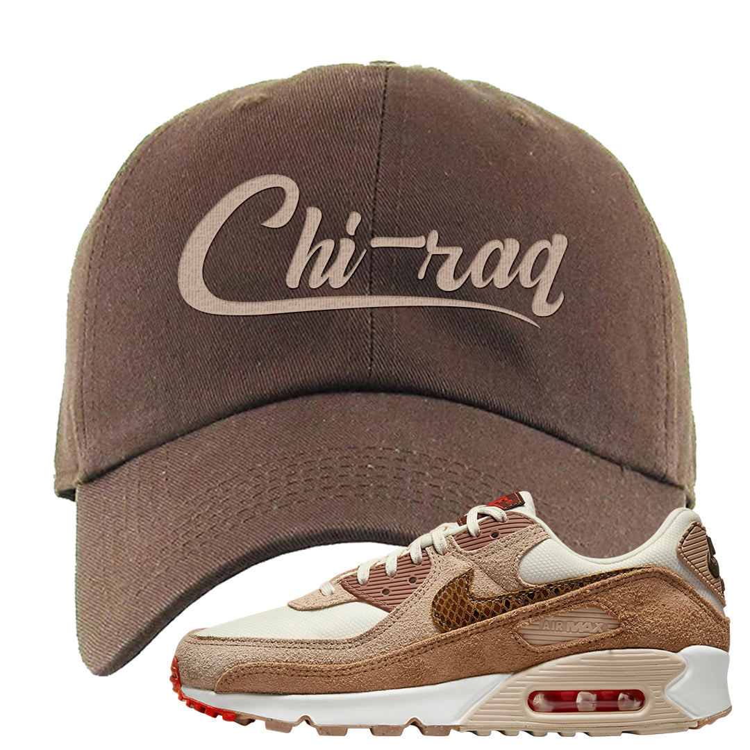 Pale Ivory Picante Red 90s Dad Hat | Chiraq, Brown