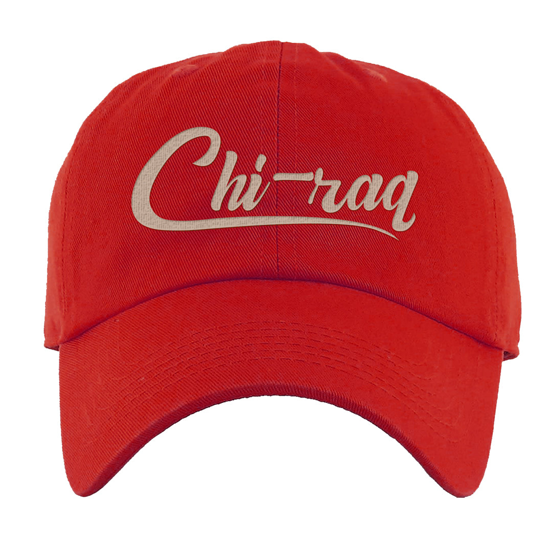 Pale Ivory Picante Red 90s Dad Hat | Chiraq, Red