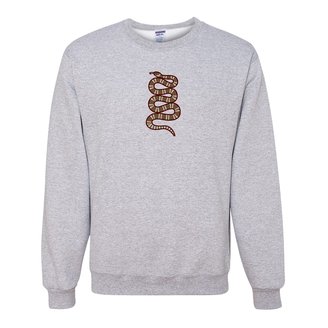 Pale Ivory Picante Red 90s Crewneck Sweatshirt | Coiled Snake, Ash