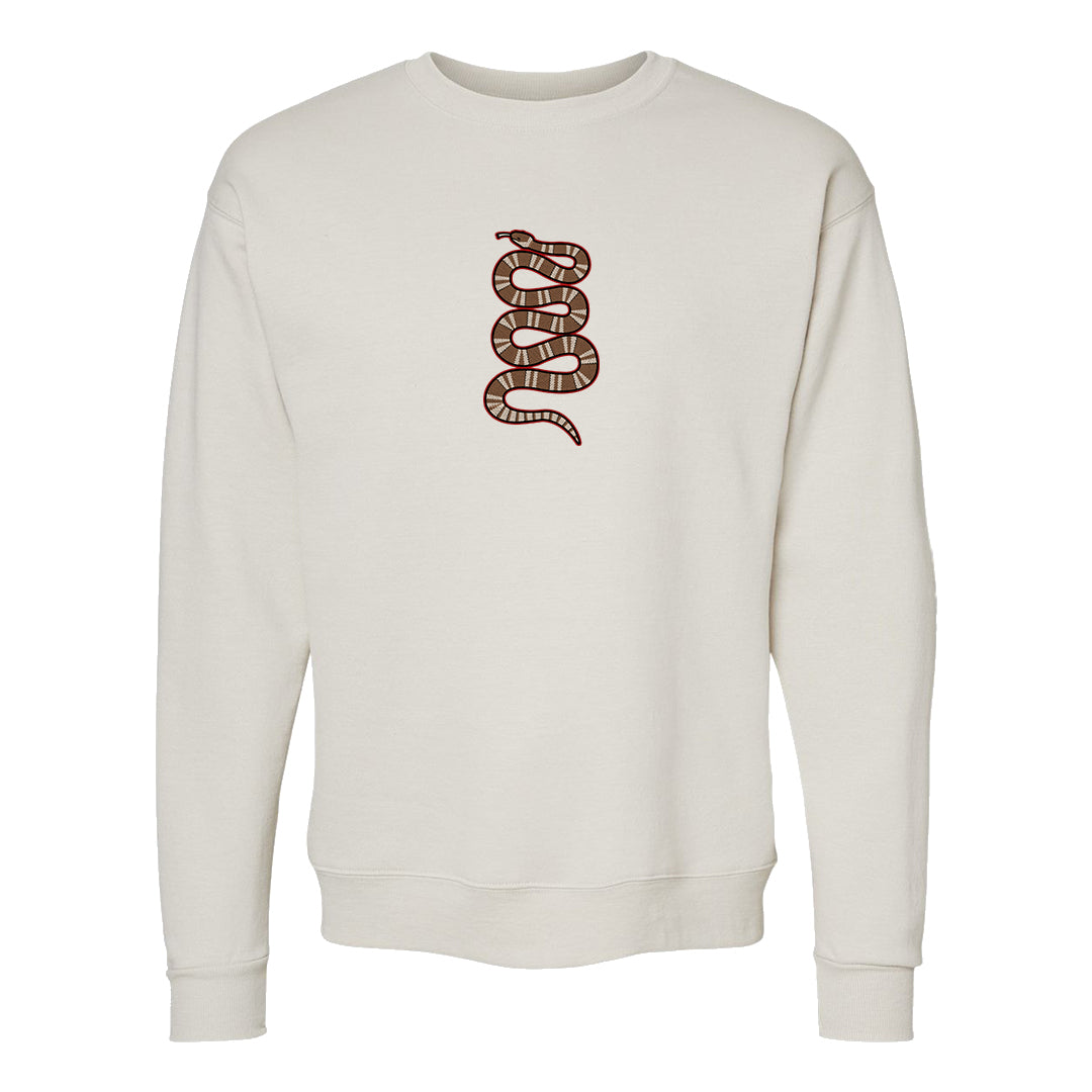 Pale Ivory Picante Red 90s Crewneck Sweatshirt | Coiled Snake, Sand