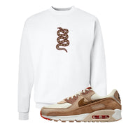 Pale Ivory Picante Red 90s Crewneck Sweatshirt | Coiled Snake, White