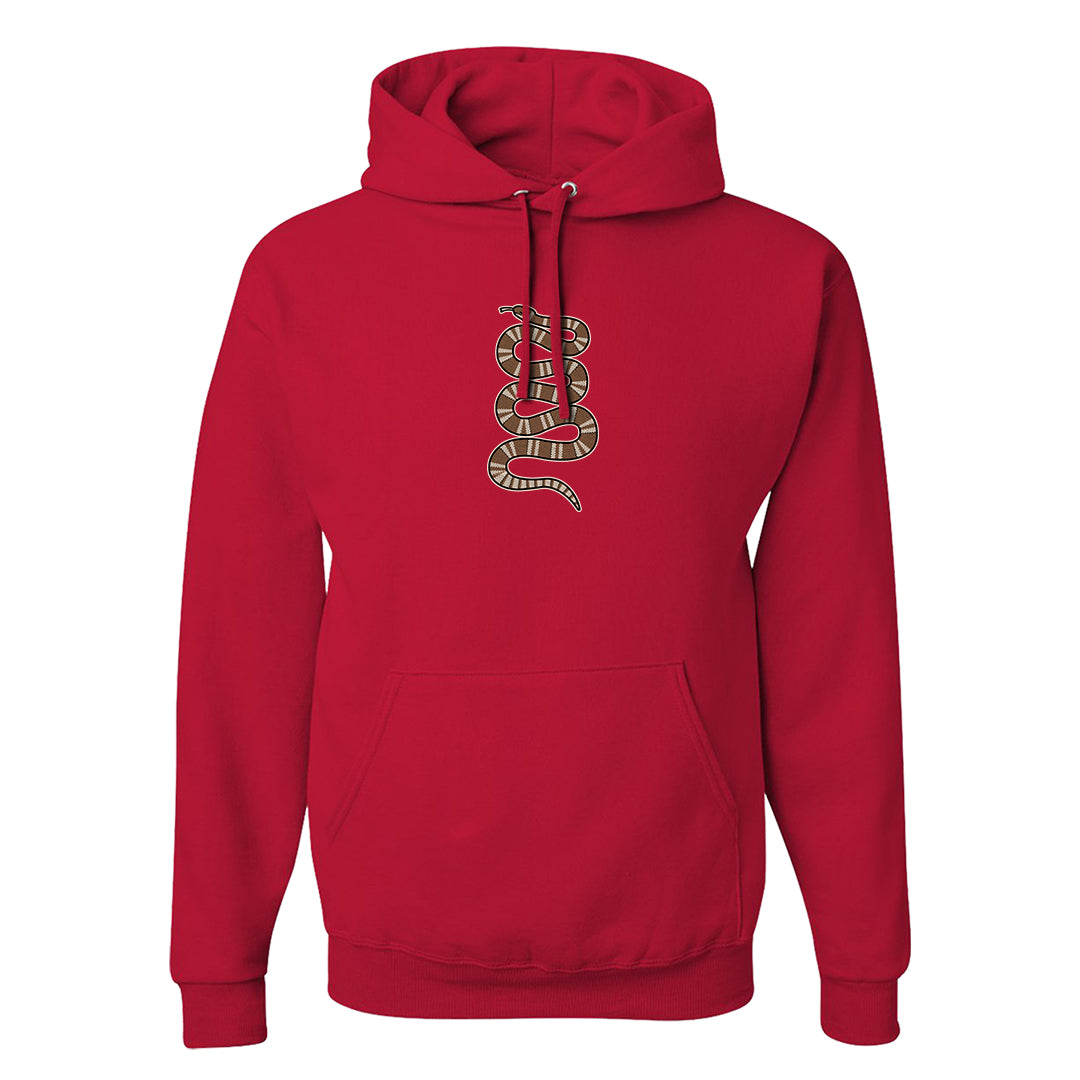 Pale Ivory Picante Red 90s Hoodie | Coiled Snake, Red