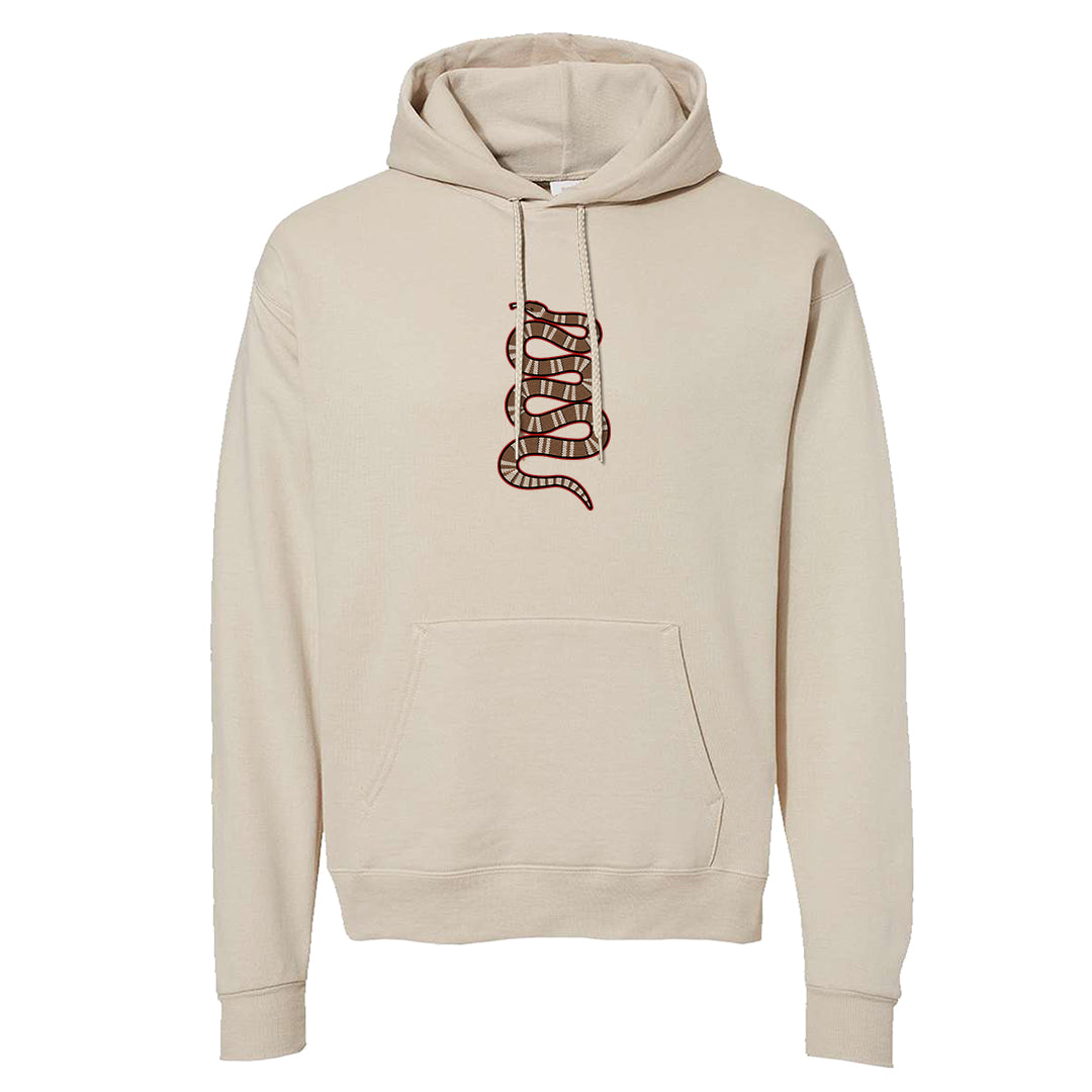 Pale Ivory Picante Red 90s Hoodie | Coiled Snake, Sand