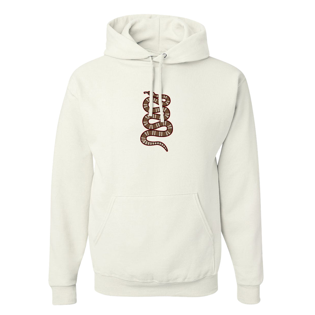 Pale Ivory Picante Red 90s Hoodie | Coiled Snake, White