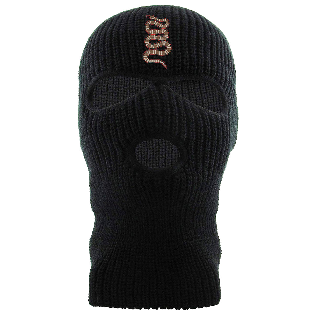 Pale Ivory Picante Red 90s Ski Mask | Coiled Snake, Black