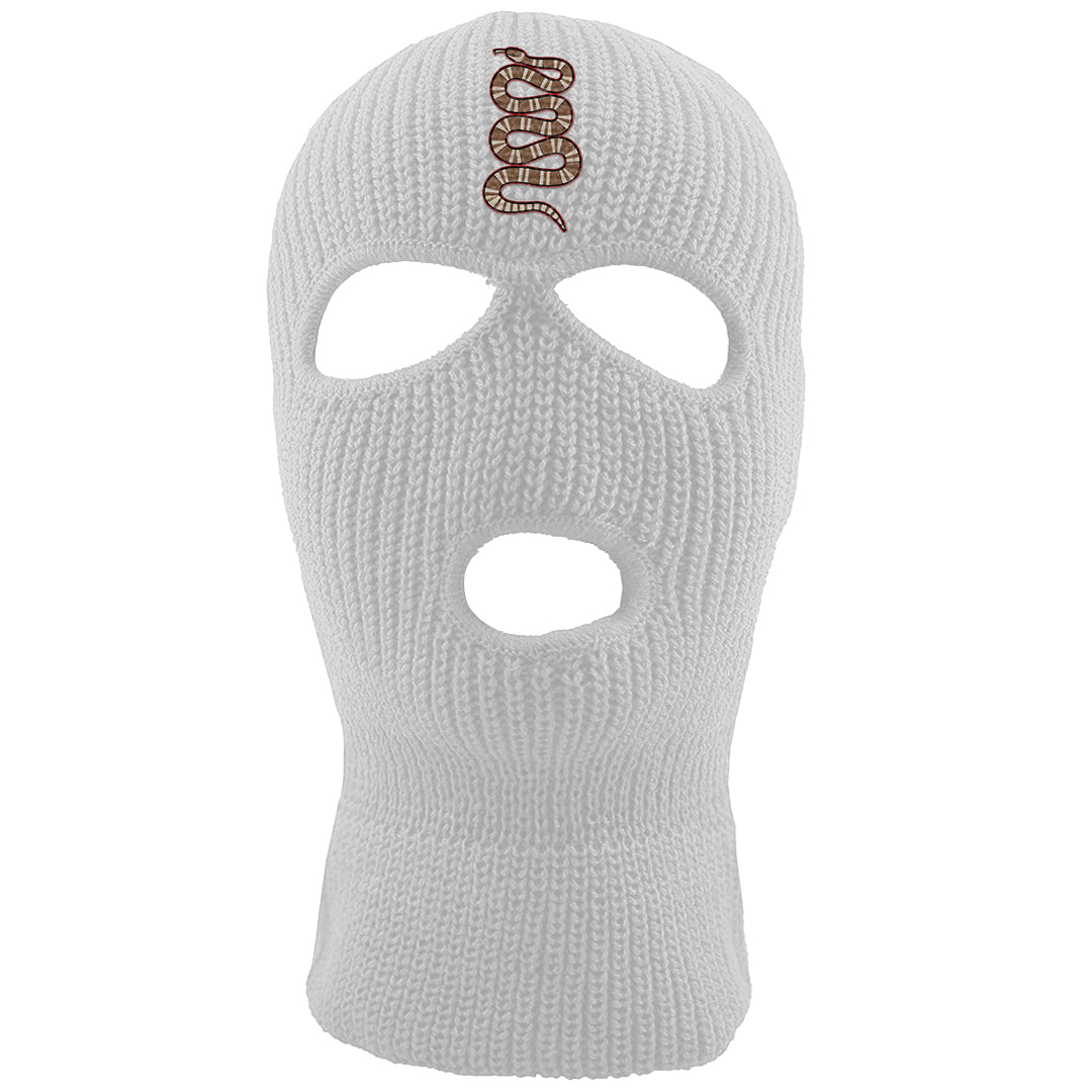 Pale Ivory Picante Red 90s Ski Mask | Coiled Snake, White