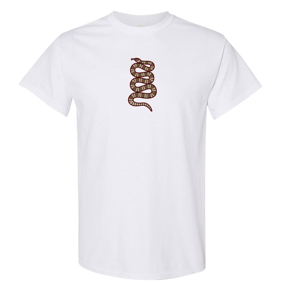Pale Ivory Picante Red 90s T Shirt | Coiled Snake, White