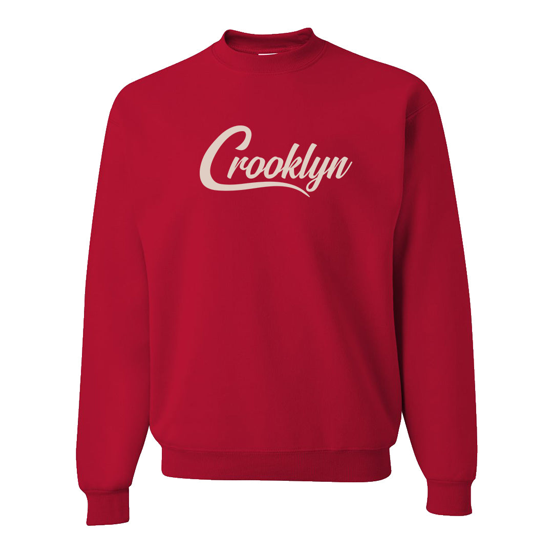 Pale Ivory Picante Red 90s Crewneck Sweatshirt | Crooklyn, Red