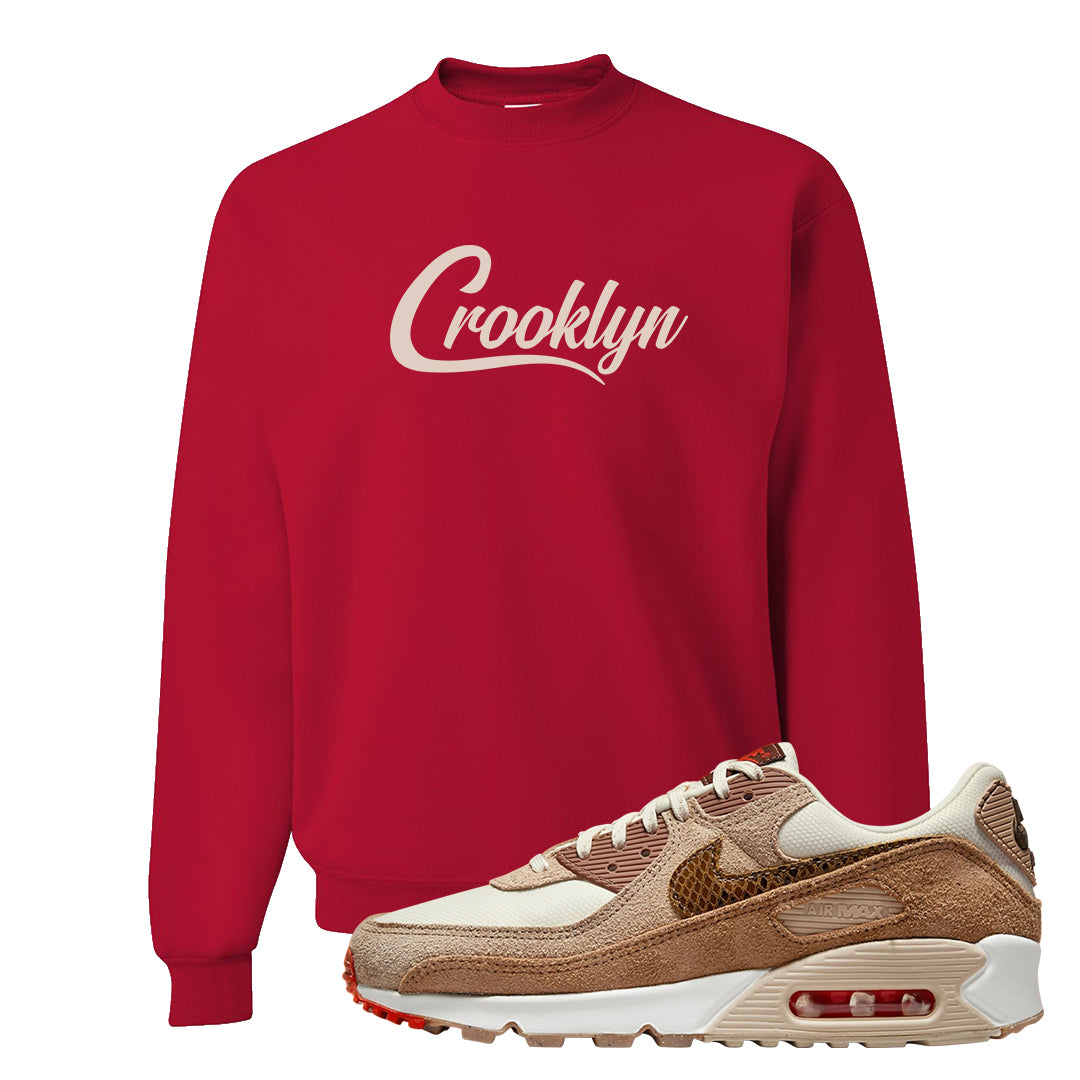 Pale Ivory Picante Red 90s Crewneck Sweatshirt | Crooklyn, Red
