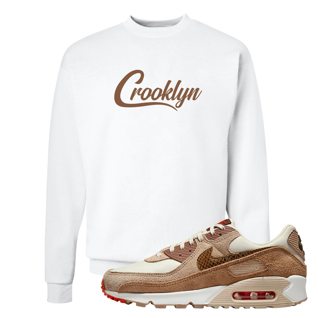 Pale Ivory Picante Red 90s Crewneck Sweatshirt | Crooklyn, White