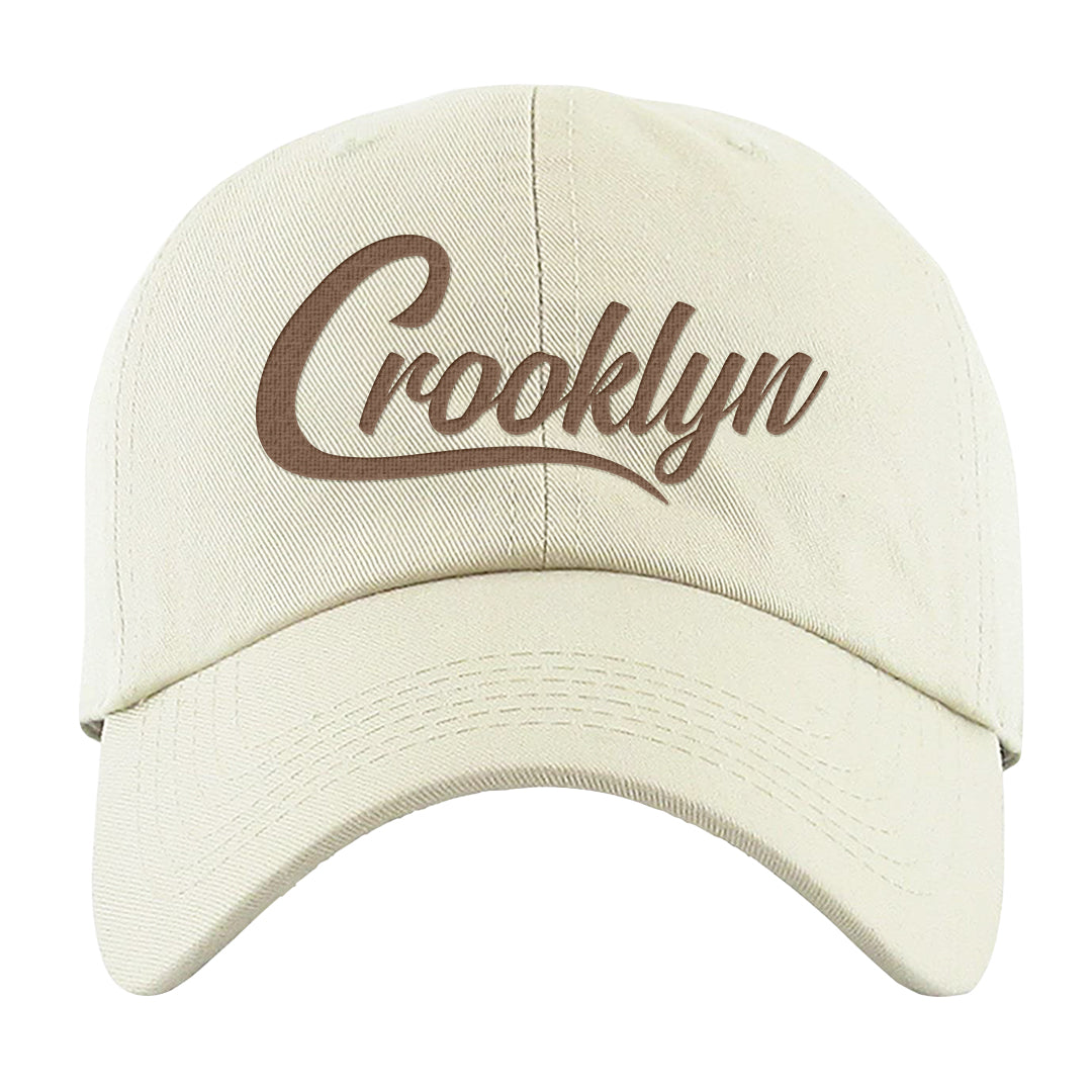 Pale Ivory Picante Red 90s Dad Hat | Crooklyn, White