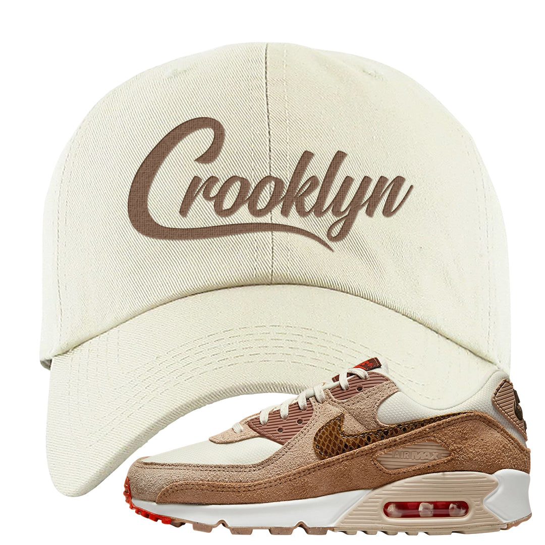 Pale Ivory Picante Red 90s Dad Hat | Crooklyn, White