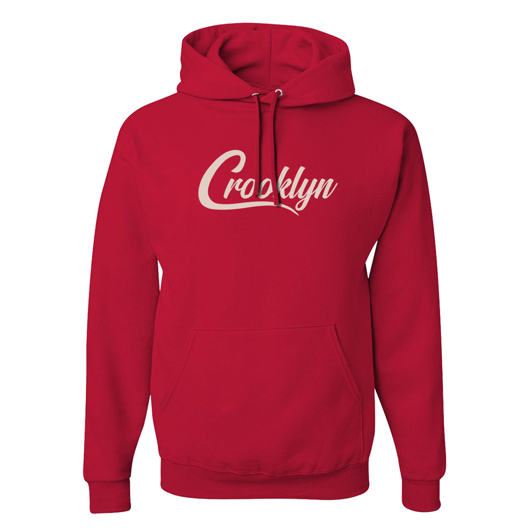 Pale Ivory Picante Red 90s Hoodie | Crooklyn, Red