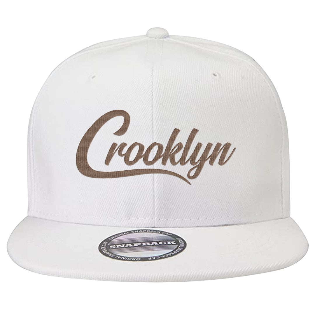 Pale Ivory Picante Red 90s Snapback Hat | Crooklyn, White
