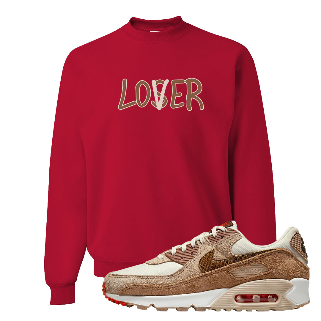 Pale Ivory Picante Red 90s Crewneck Sweatshirt | Lover, Red