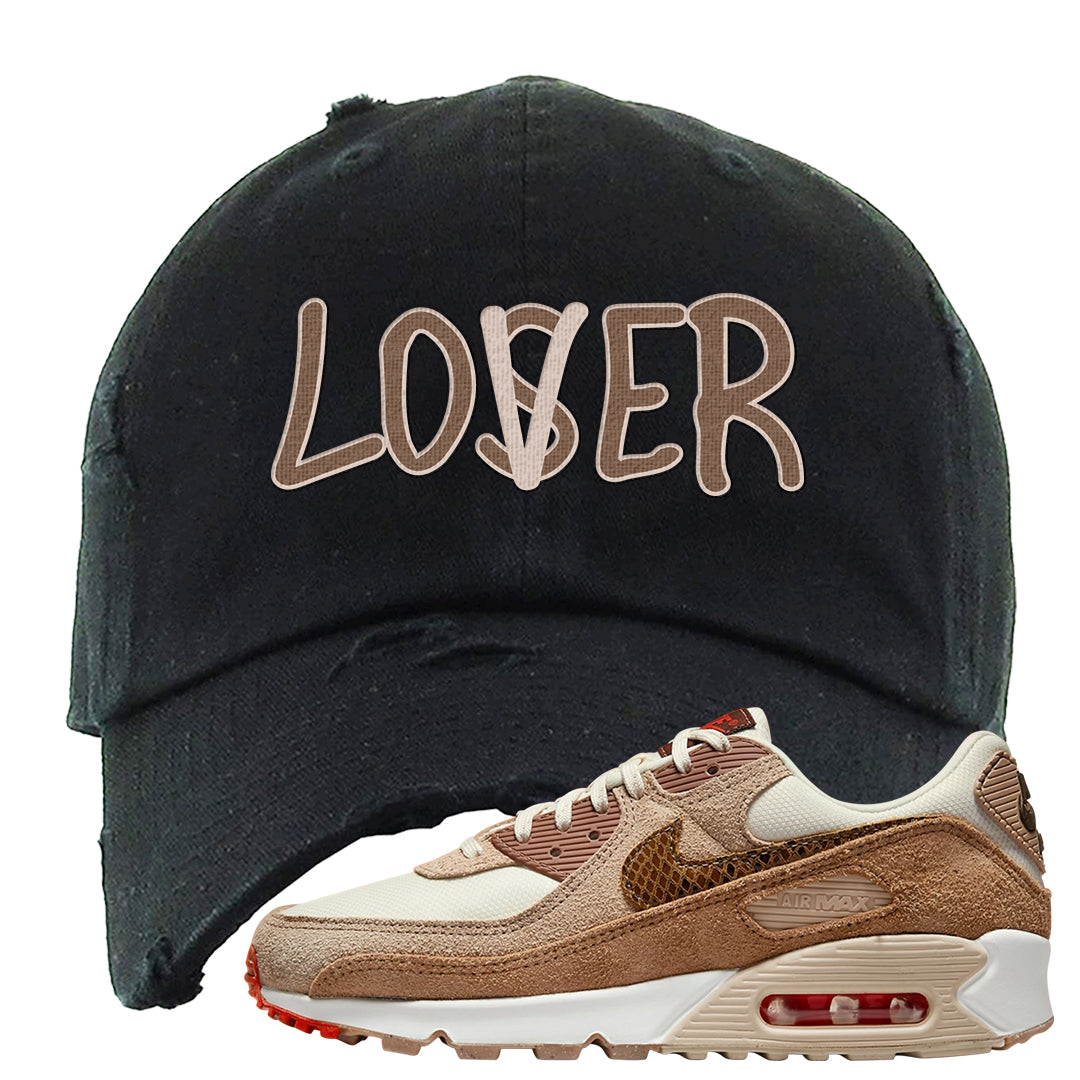 Pale Ivory Picante Red 90s Distressed Dad Hat | Lover, Black