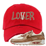 Pale Ivory Picante Red 90s Distressed Dad Hat | Lover, Red