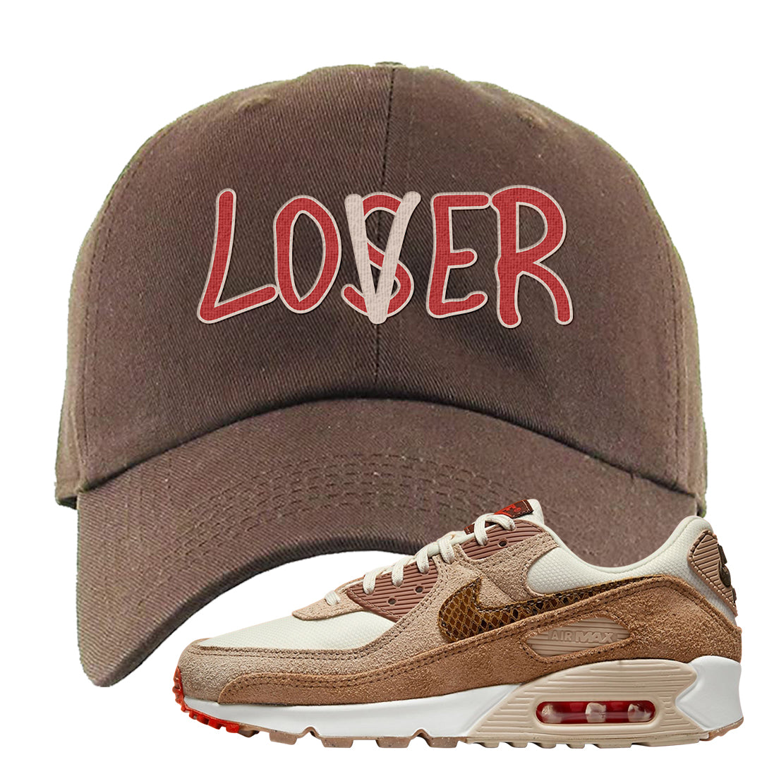 Pale Ivory Picante Red 90s Dad Hat | Lover, Brown