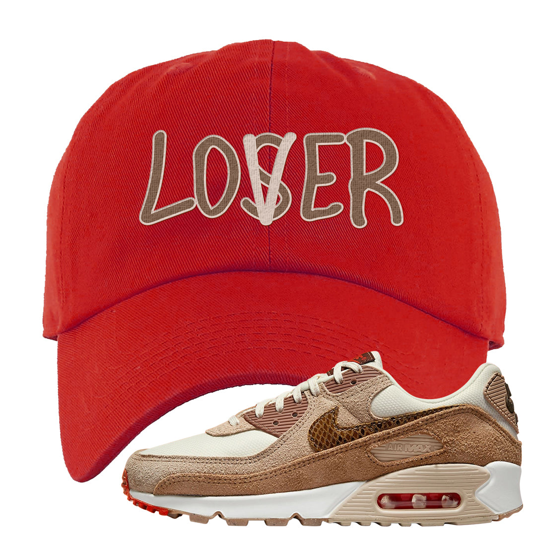 Pale Ivory Picante Red 90s Dad Hat | Lover, Red
