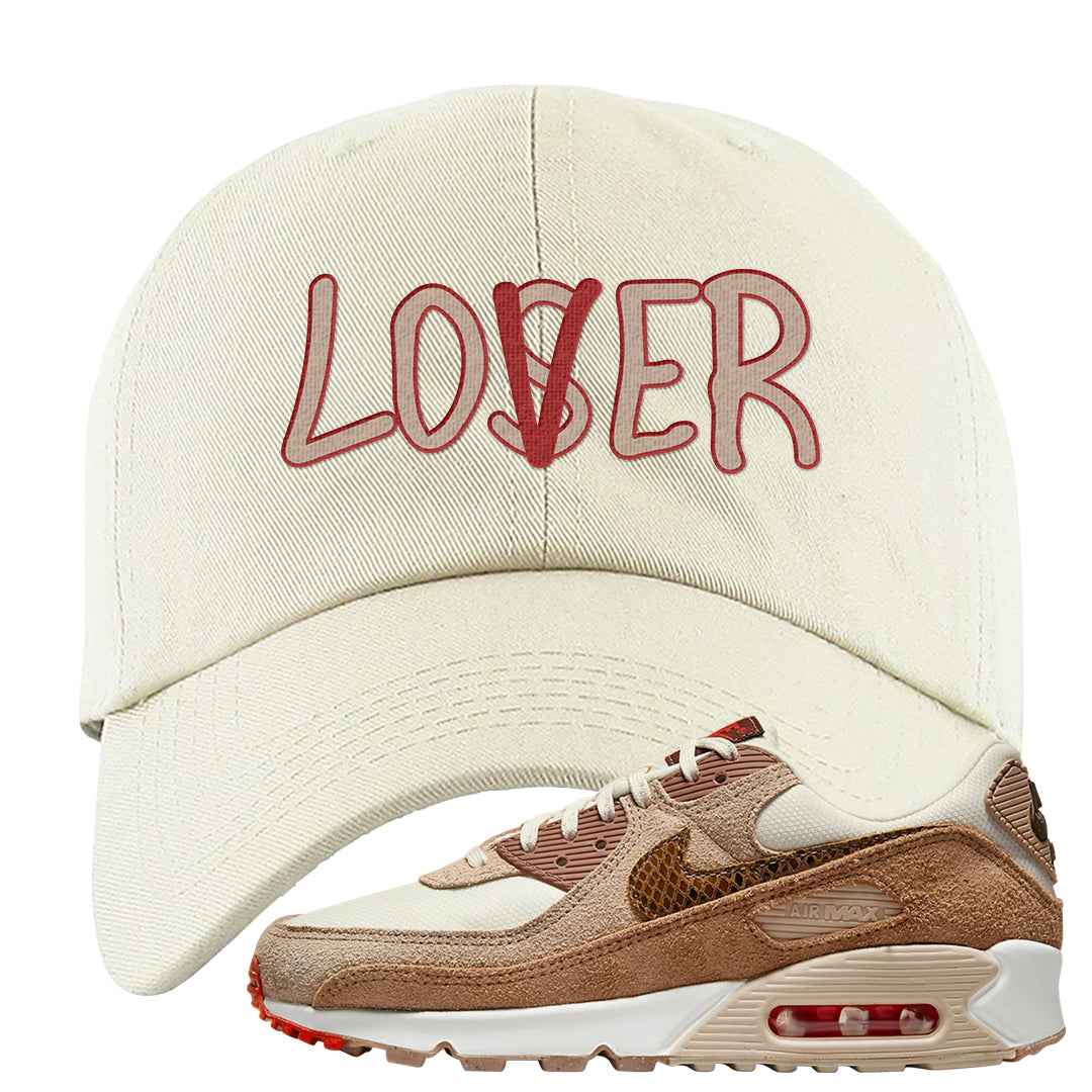 Pale Ivory Picante Red 90s Dad Hat | Lover, White
