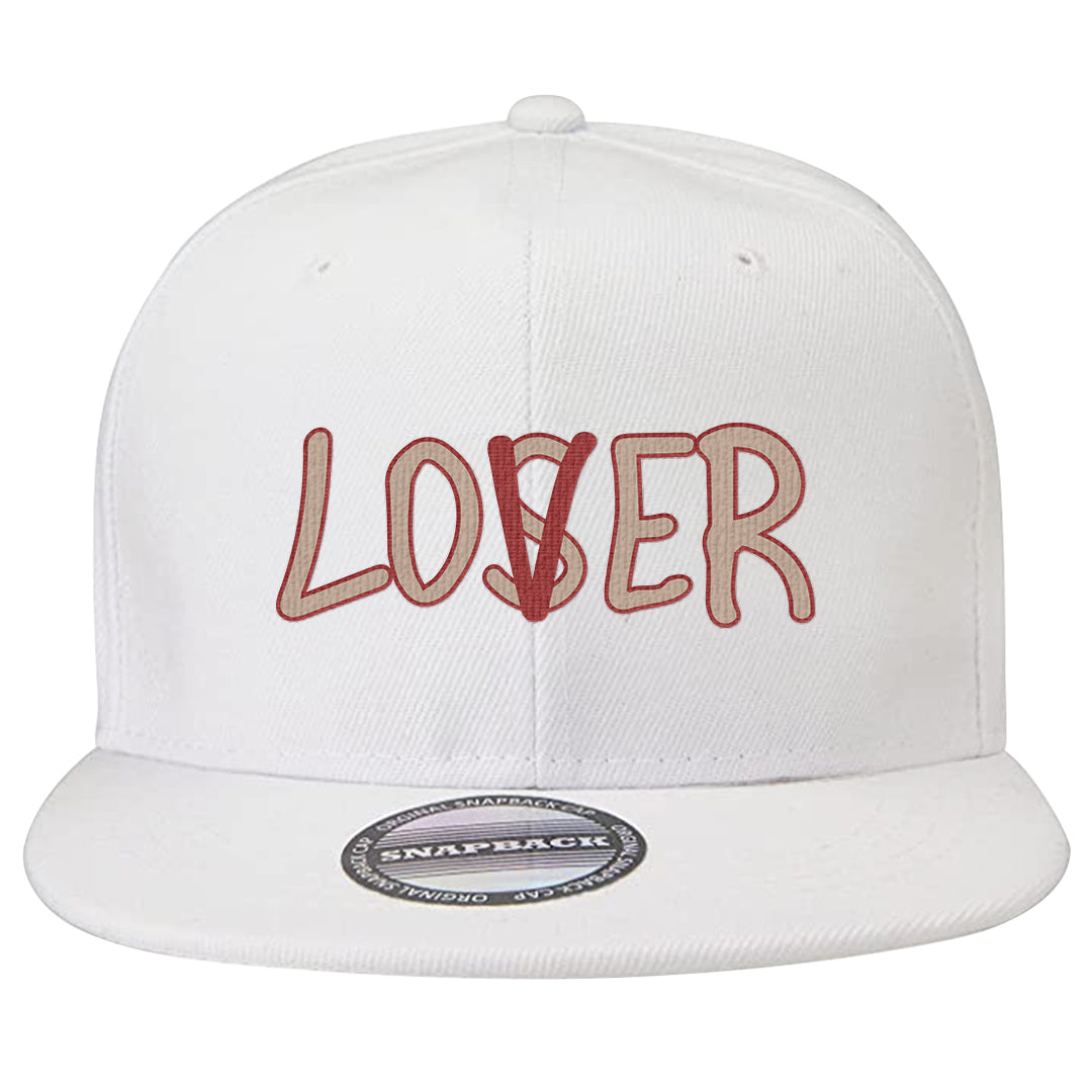 Pale Ivory Picante Red 90s Snapback Hat | Lover, White