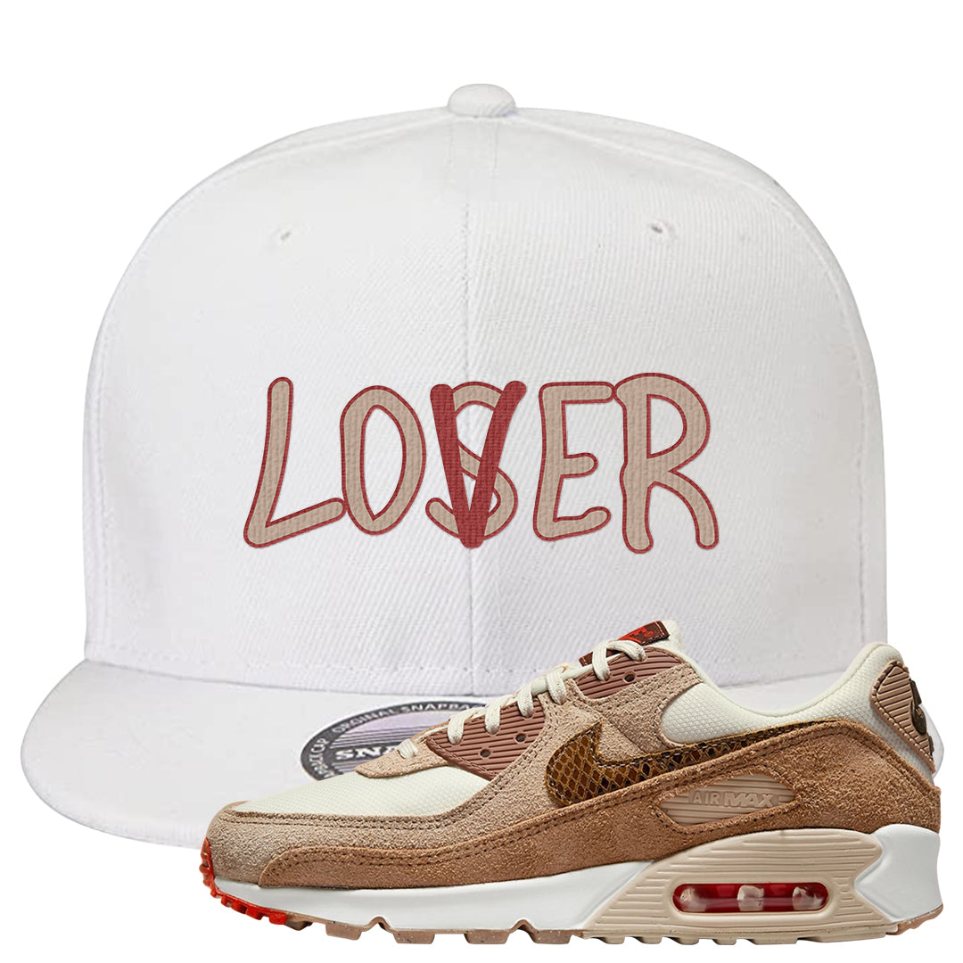 Pale Ivory Picante Red 90s Snapback Hat | Lover, White