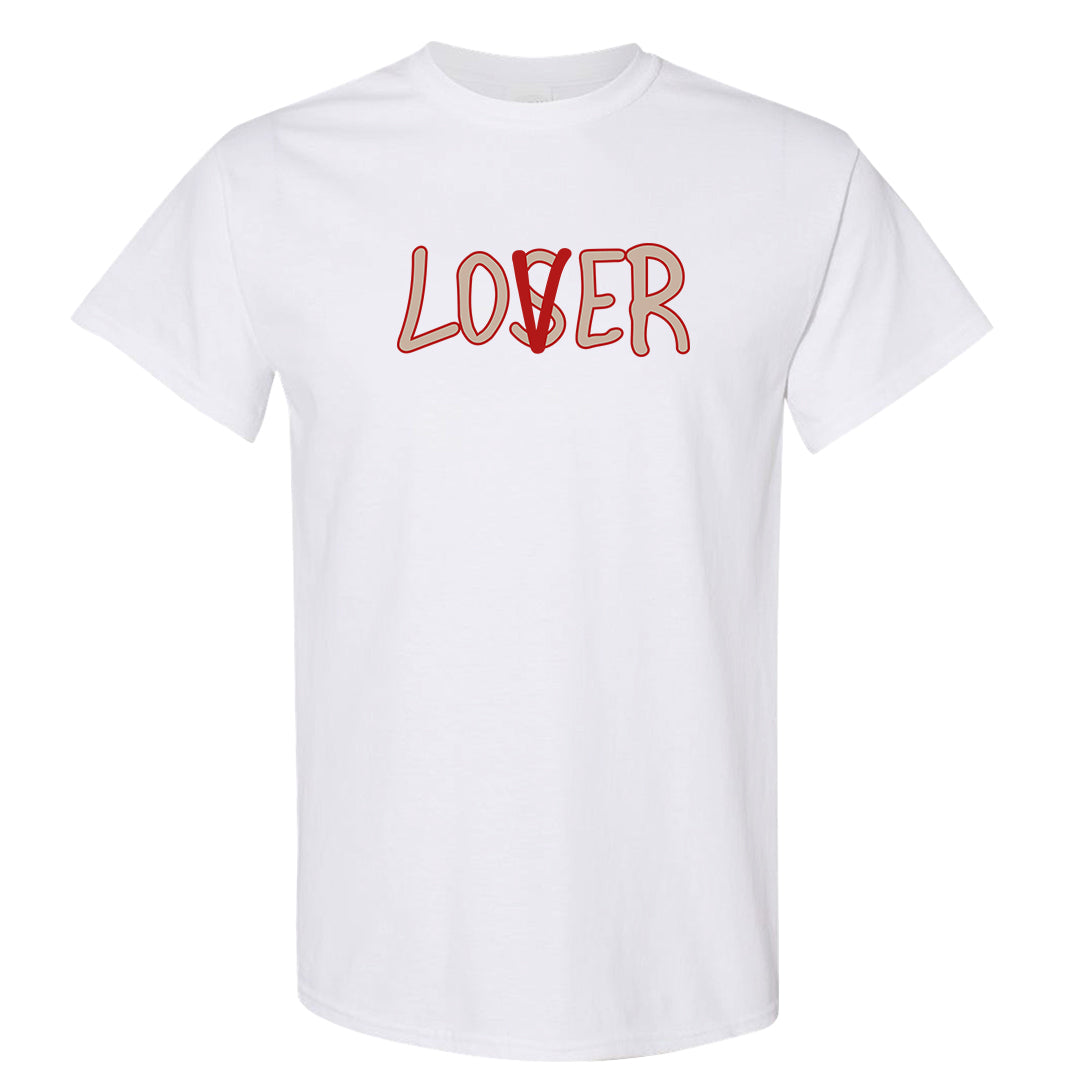 Pale Ivory Picante Red 90s T Shirt | Lover, White