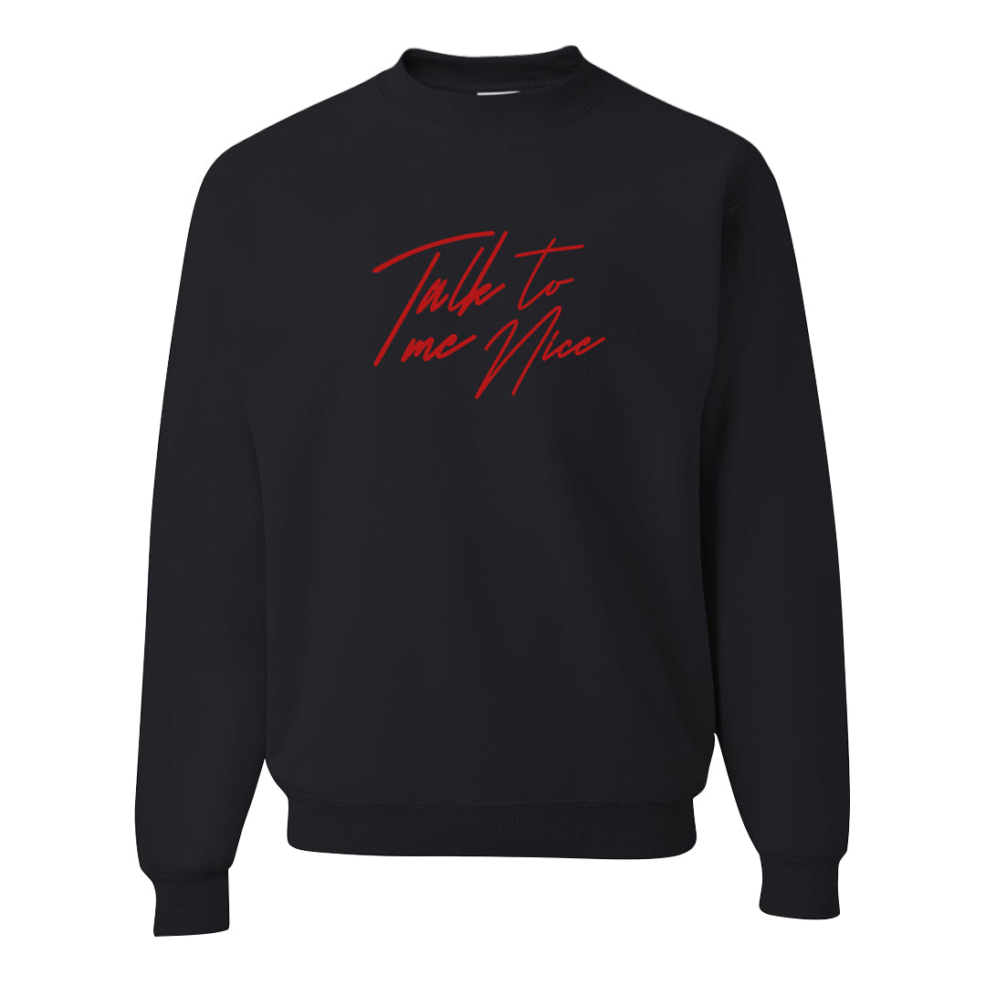 Pale Ivory Picante Red 90s Crewneck Sweatshirt | Talk To Me Nice, Black
