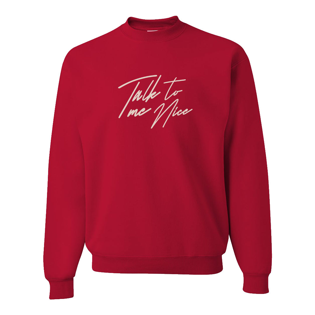 Pale Ivory Picante Red 90s Crewneck Sweatshirt | Talk To Me Nice, Red