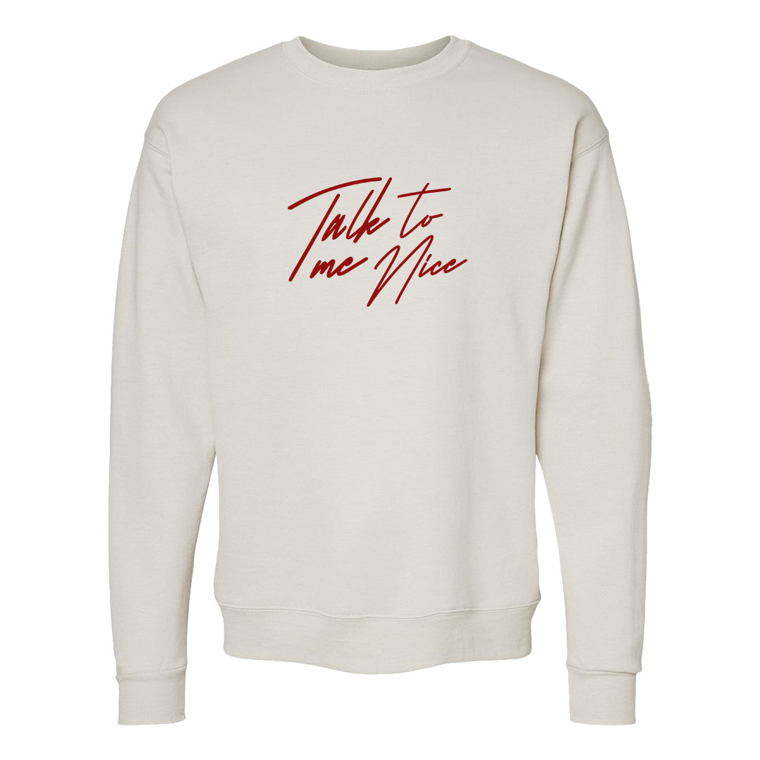 Pale Ivory Picante Red 90s Crewneck Sweatshirt | Talk To Me Nice, Sand