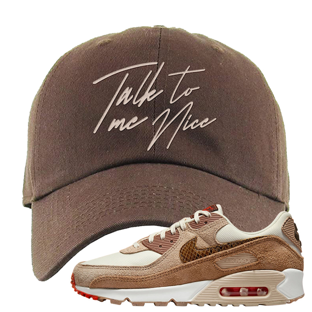 Pale Ivory Picante Red 90s Dad Hat | Talk To Me Nice, Brown