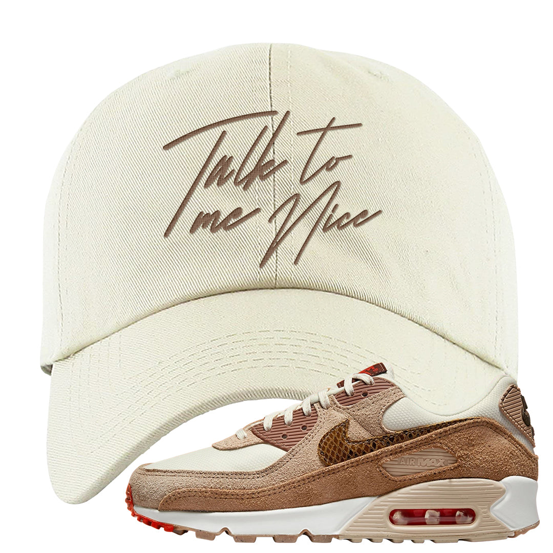 Pale Ivory Picante Red 90s Dad Hat | Talk To Me Nice, White