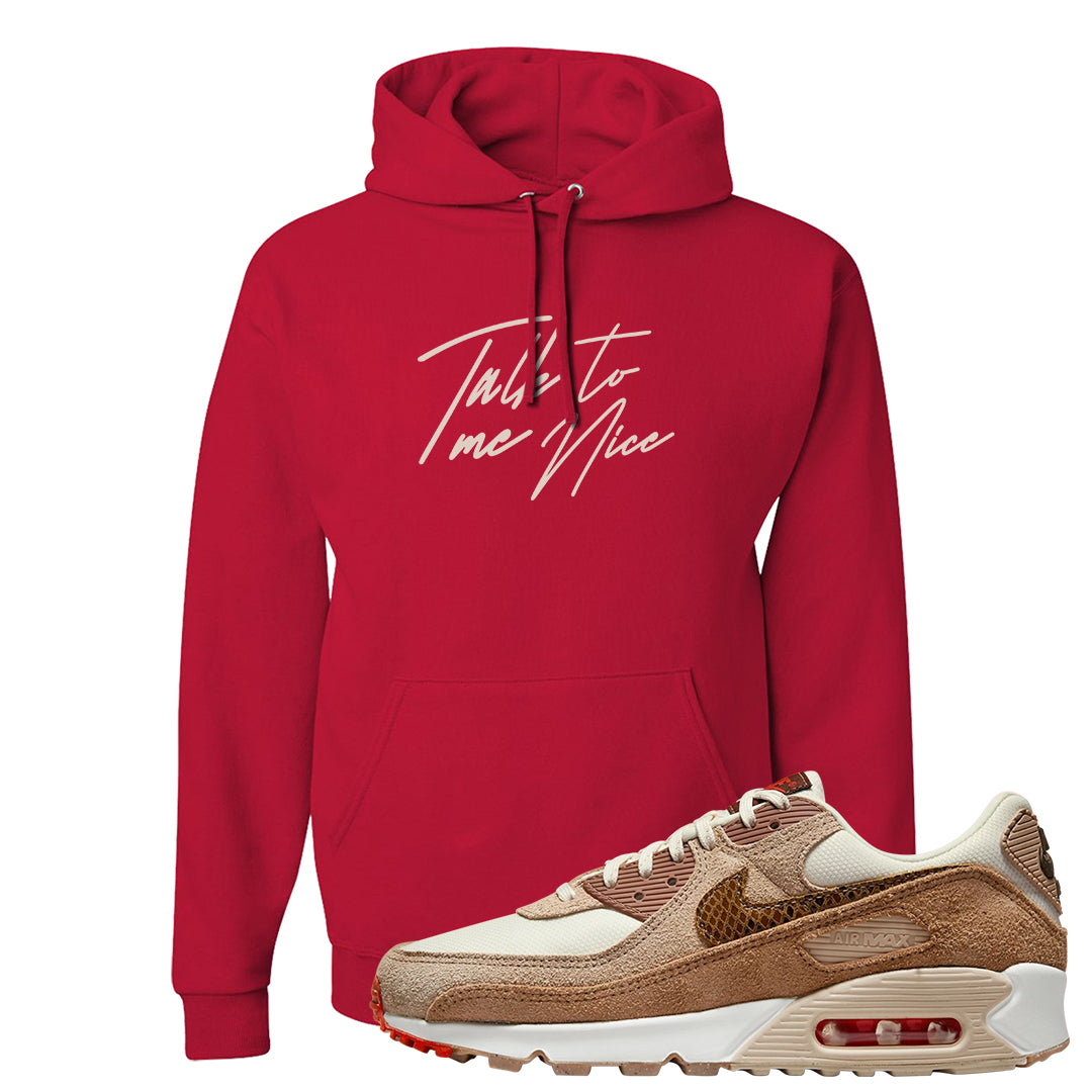 Pale Ivory Picante Red 90s Hoodie | Talk To Me Nice, Red