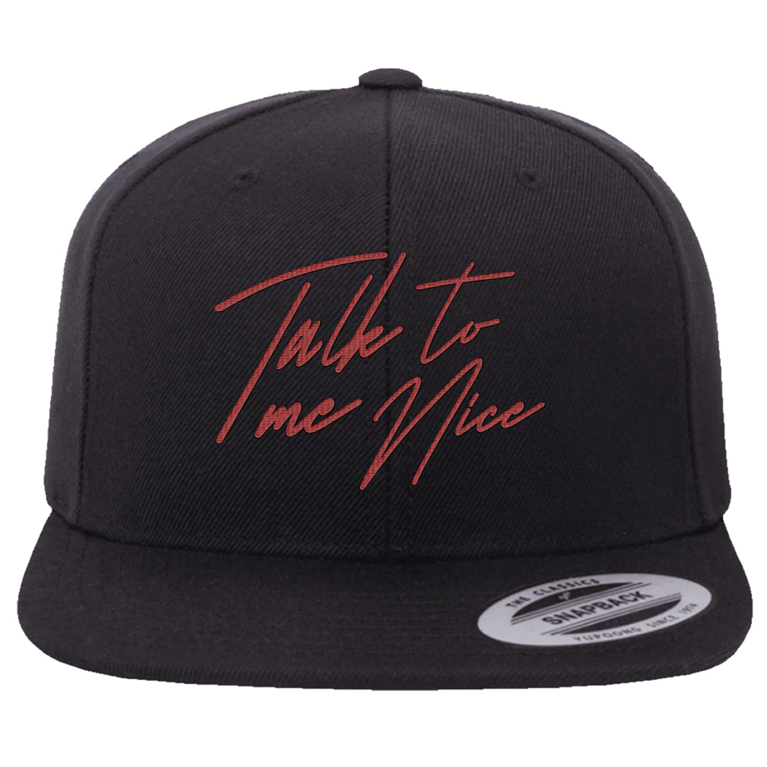 Pale Ivory Picante Red 90s Snapback Hat | Talk To Me Nice, Black