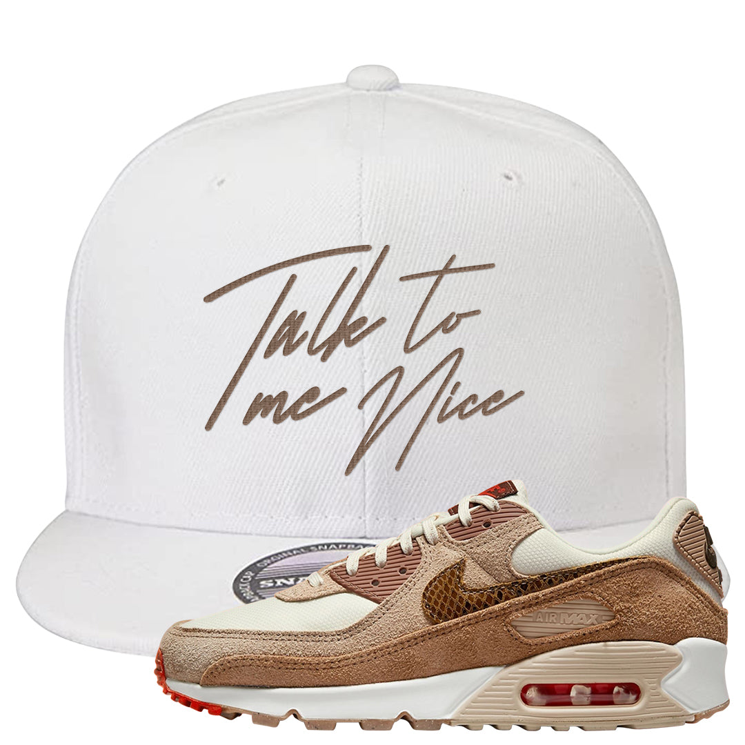 Pale Ivory Picante Red 90s Snapback Hat | Talk To Me Nice, White