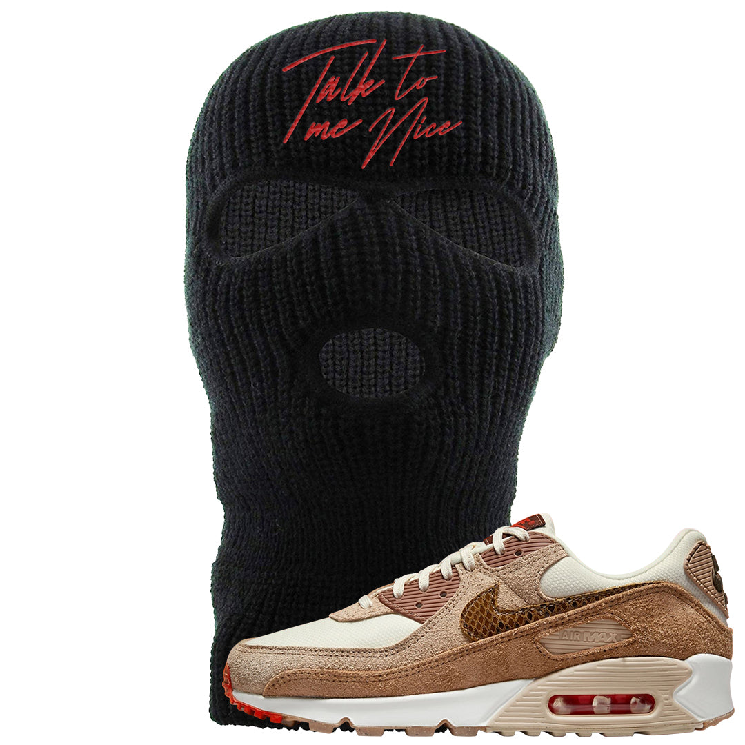 Pale Ivory Picante Red 90s Ski Mask | Talk To Me Nice, Black