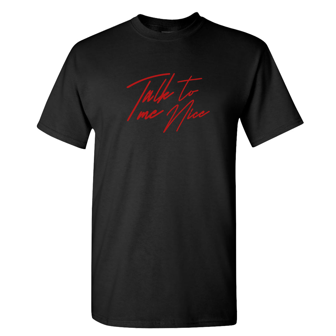 Pale Ivory Picante Red 90s T Shirt | Talk To Me Nice, Black