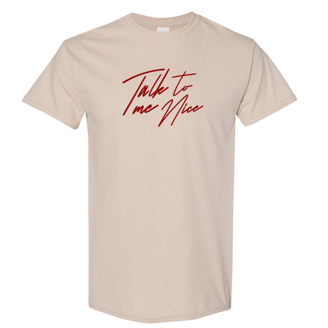 Pale Ivory Picante Red 90s T Shirt | Talk To Me Nice, Sand