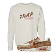 Pale Ivory Picante Red 90s Crewneck Sweatshirt | Trap To Rise Above Poverty, Sand