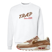 Pale Ivory Picante Red 90s Crewneck Sweatshirt | Trap To Rise Above Poverty, White