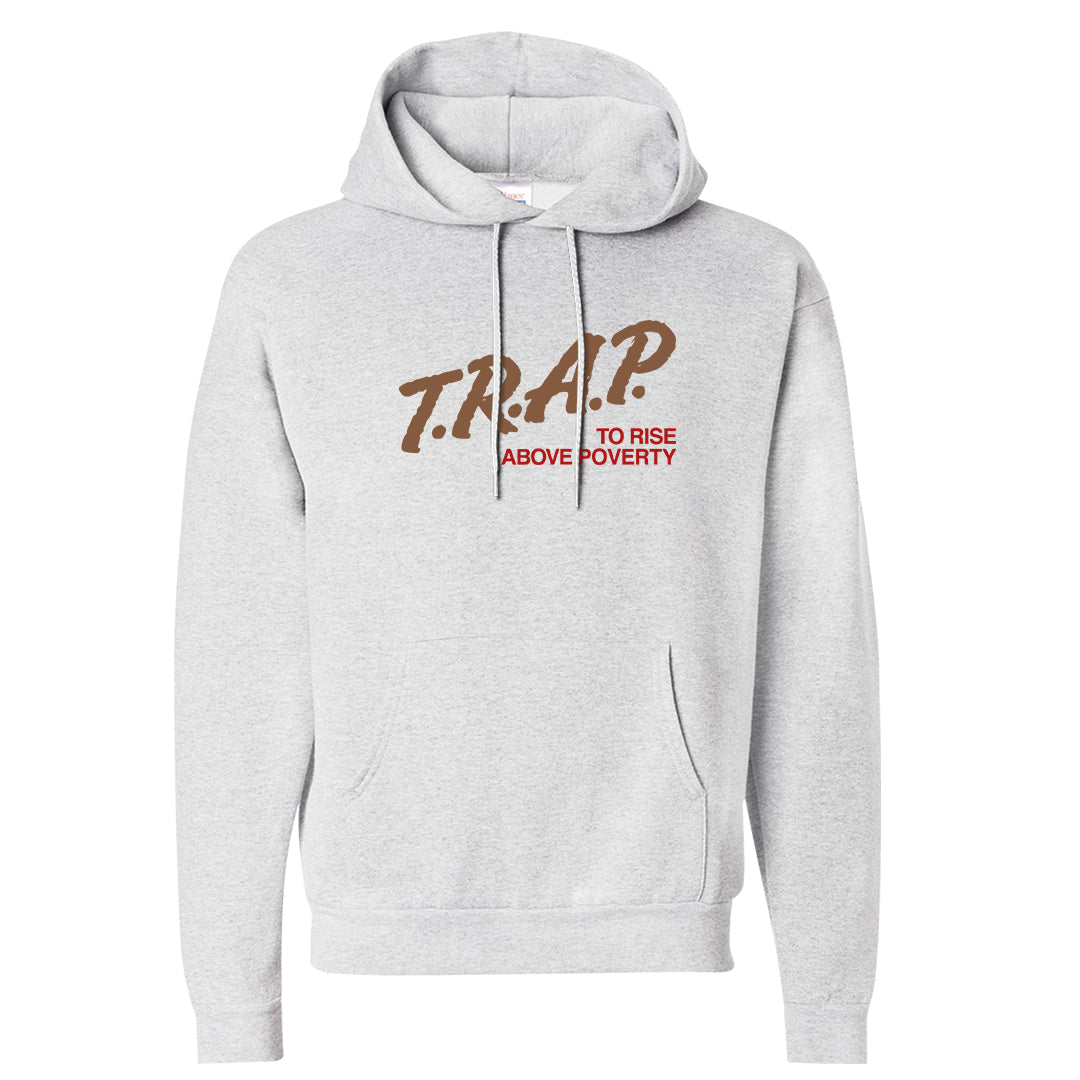 Pale Ivory Picante Red 90s Hoodie | Trap To Rise Above Poverty, Ash