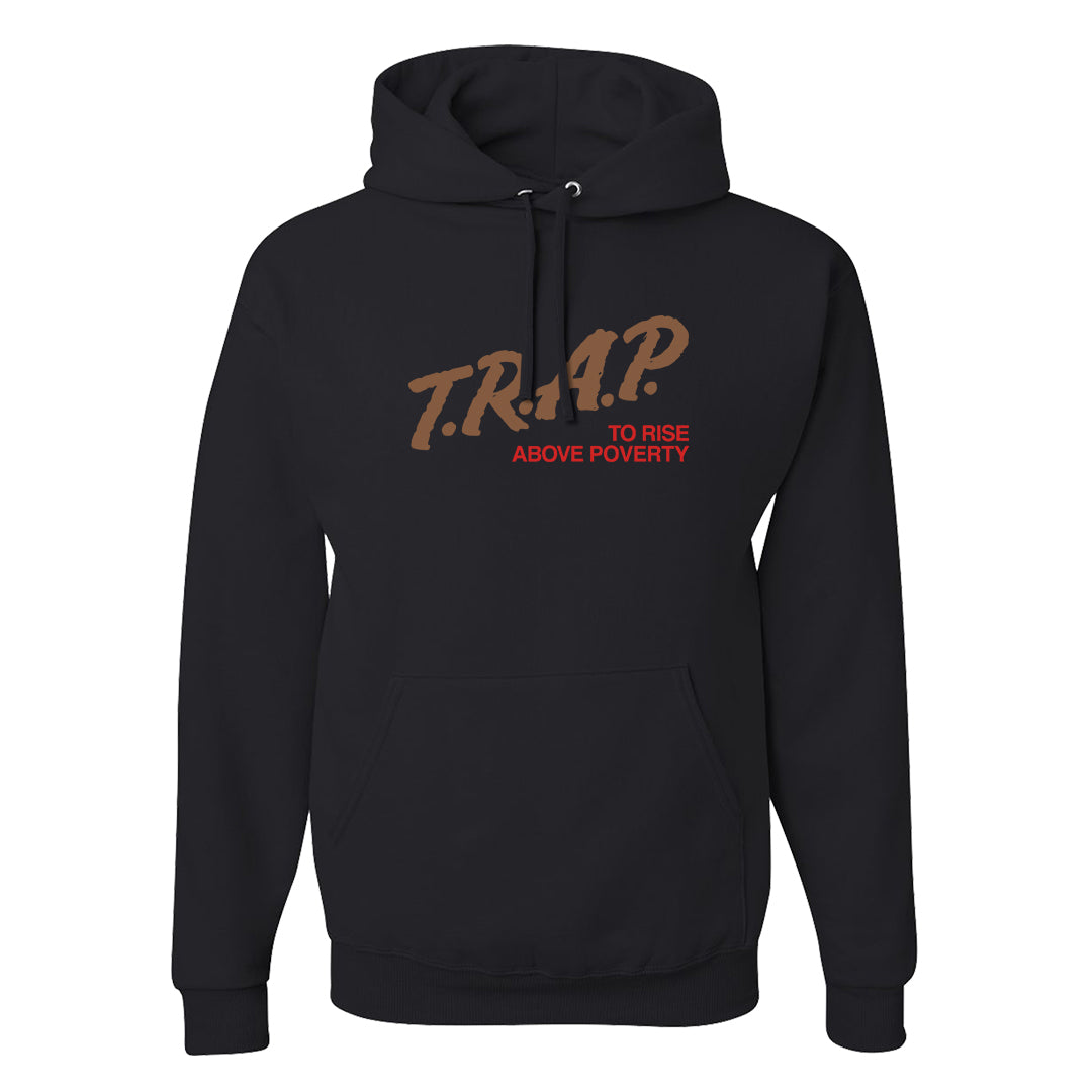 Pale Ivory Picante Red 90s Hoodie | Trap To Rise Above Poverty, Black