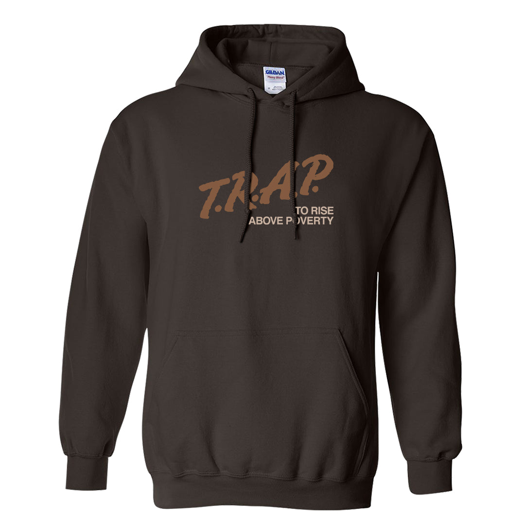 Pale Ivory Picante Red 90s Hoodie | Trap To Rise Above Poverty, Dark Chocolate