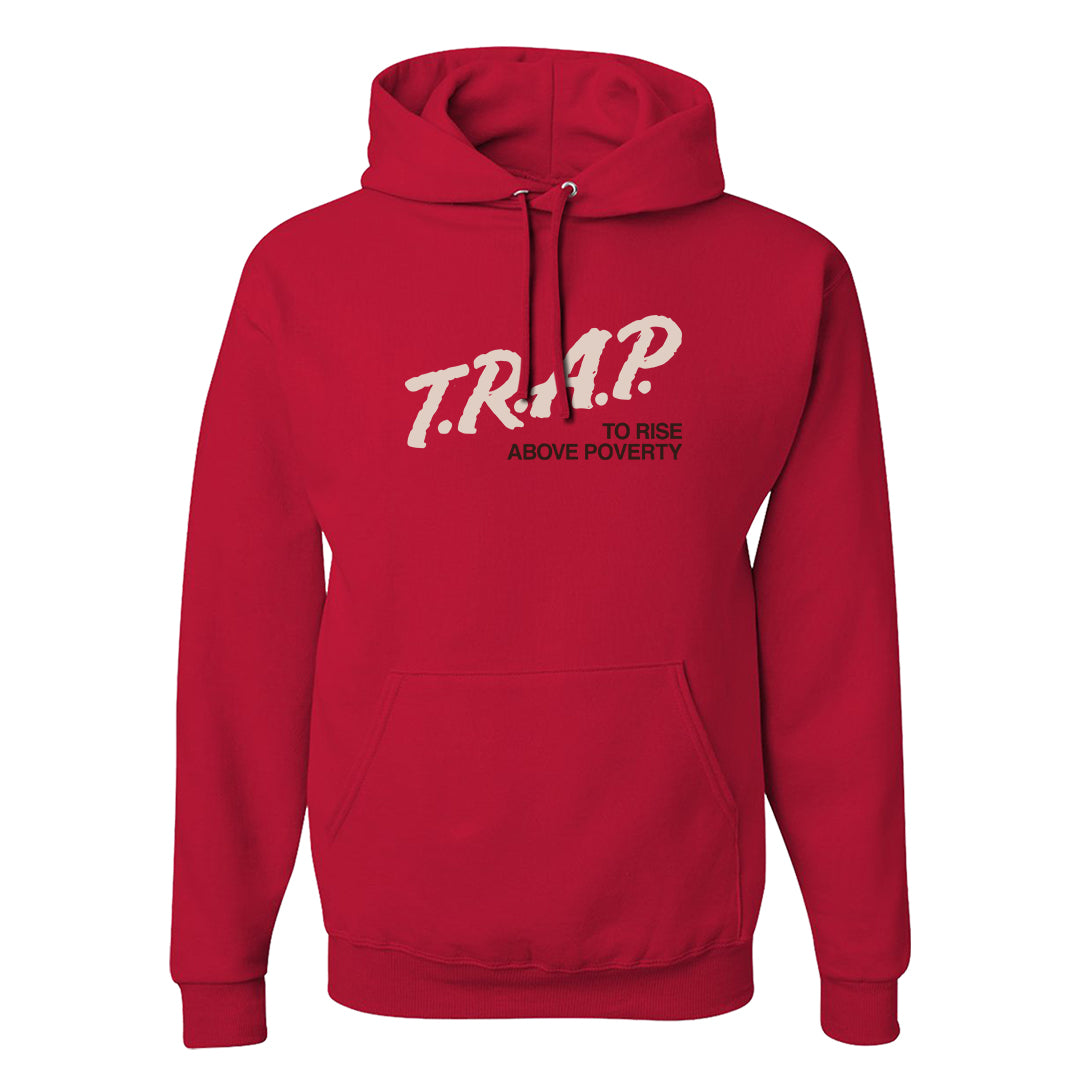 Pale Ivory Picante Red 90s Hoodie | Trap To Rise Above Poverty, Red
