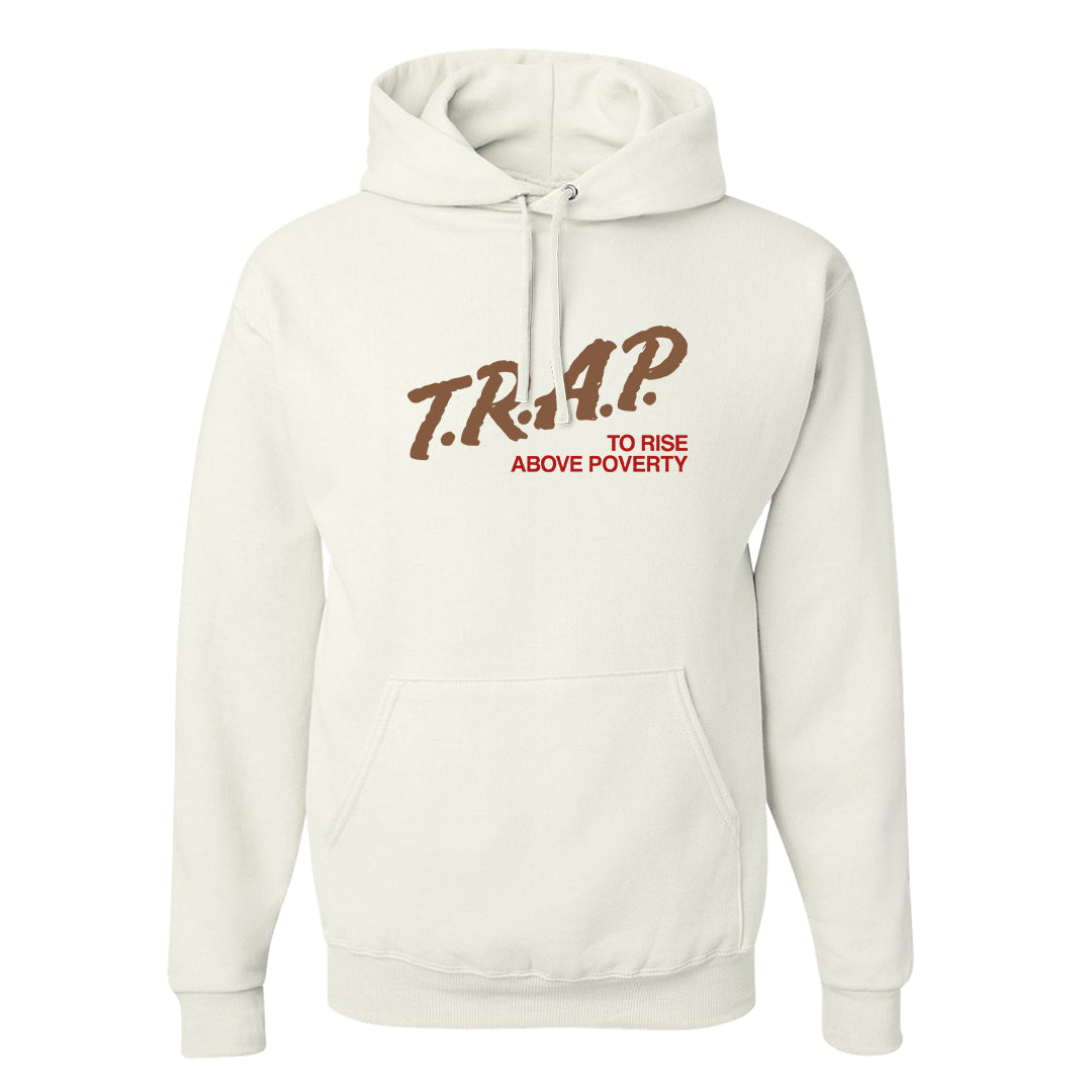 Pale Ivory Picante Red 90s Hoodie | Trap To Rise Above Poverty, White